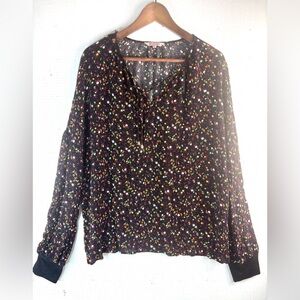 Juicy Couture XXL All Over Ditsy Night Bloom Floral Peasant Top